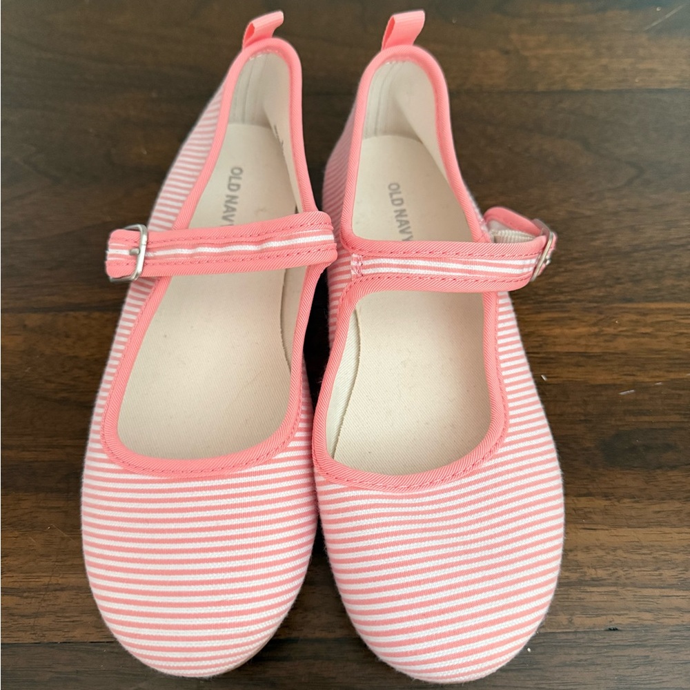 Old Navy Pink Striped Mary Jane Flats